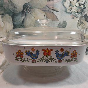 Vintage CorningWare Festival Friendship Casserole Dish with Lid 🌈🌼